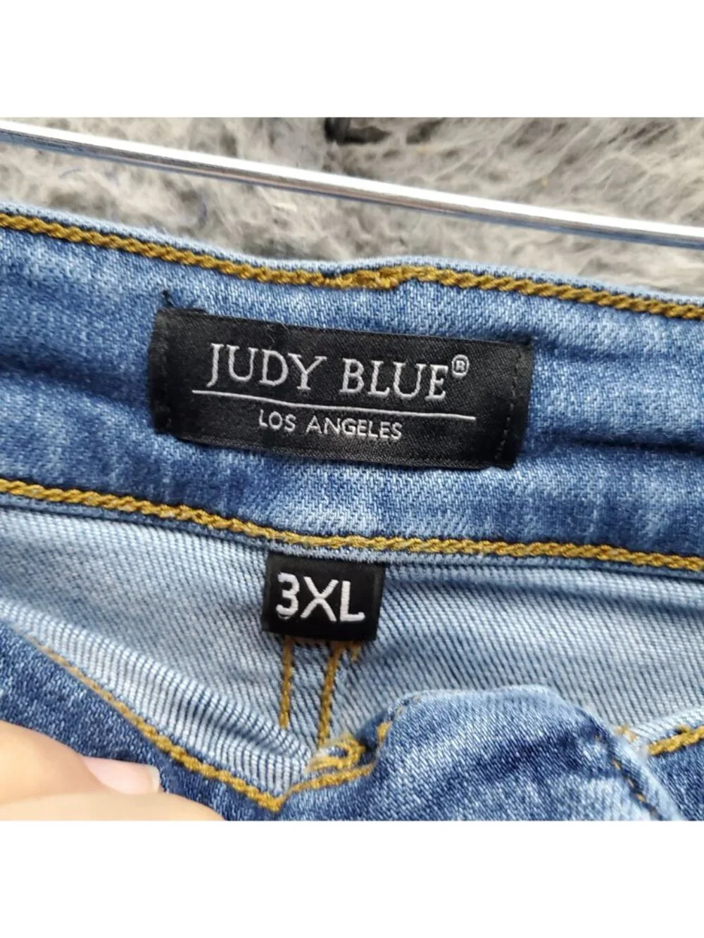 Judy Blue Shorts Womens 3XL Blue Distressed High-Waisted Ripped Denim *Read*